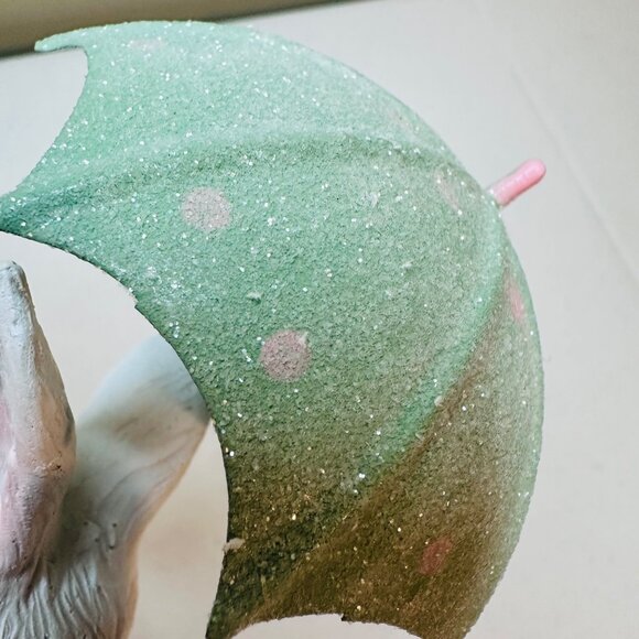 Easter Bunny holding Umbrella Figurine Spring bunny Spring Showers decoration - Picture 5 of 13